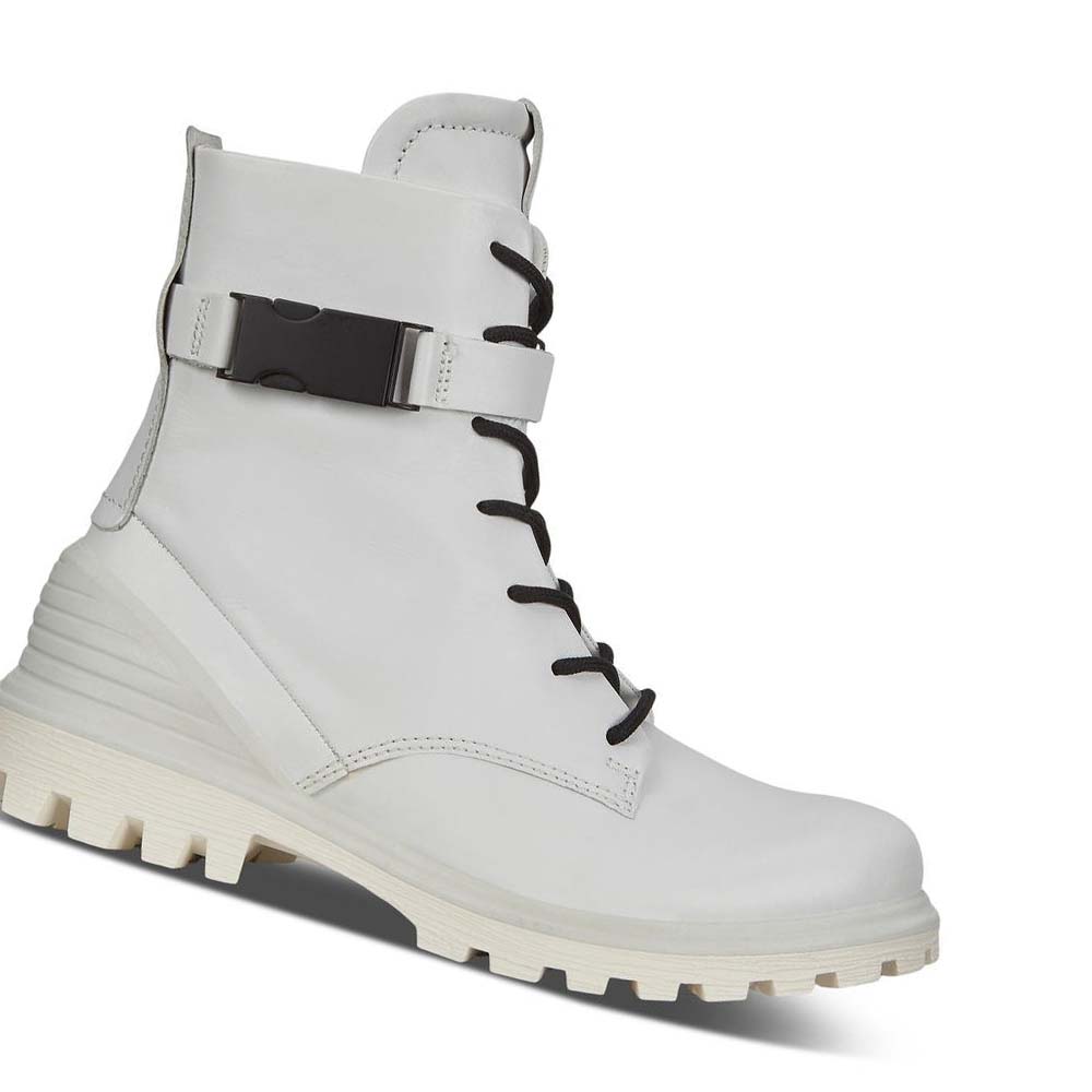 Női Ecco Tredtray Mid-cut Buckled Csizma Fehér | HU 53SGL